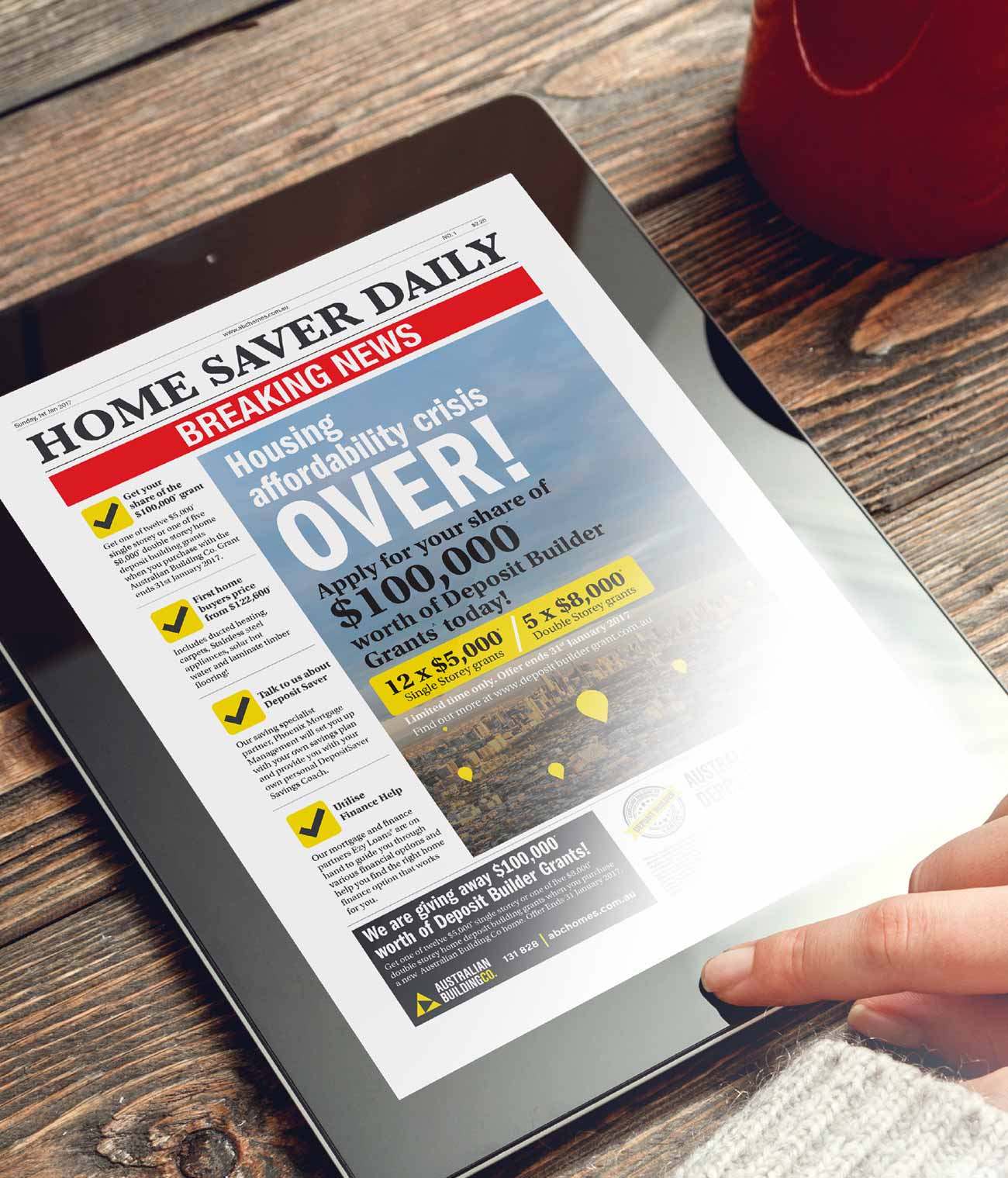 Australian Building Company - Campaign: Breaking news on tablet devices!